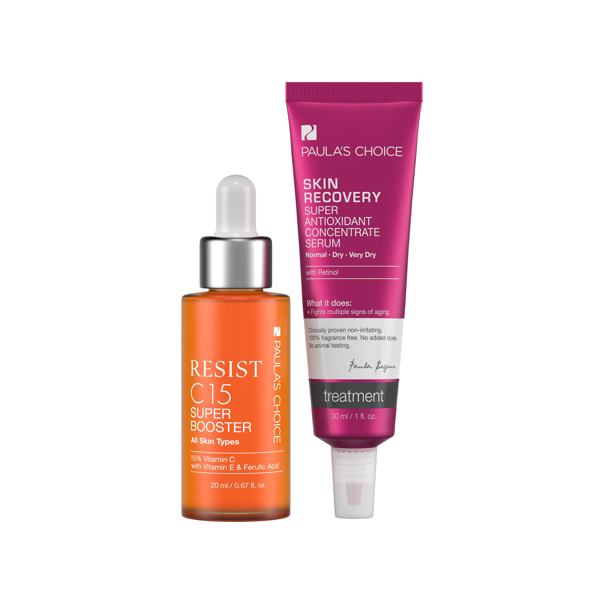 RESIST C15 Booster + SKIN RECOVERY Antioxidant Retinol Serum Paula's