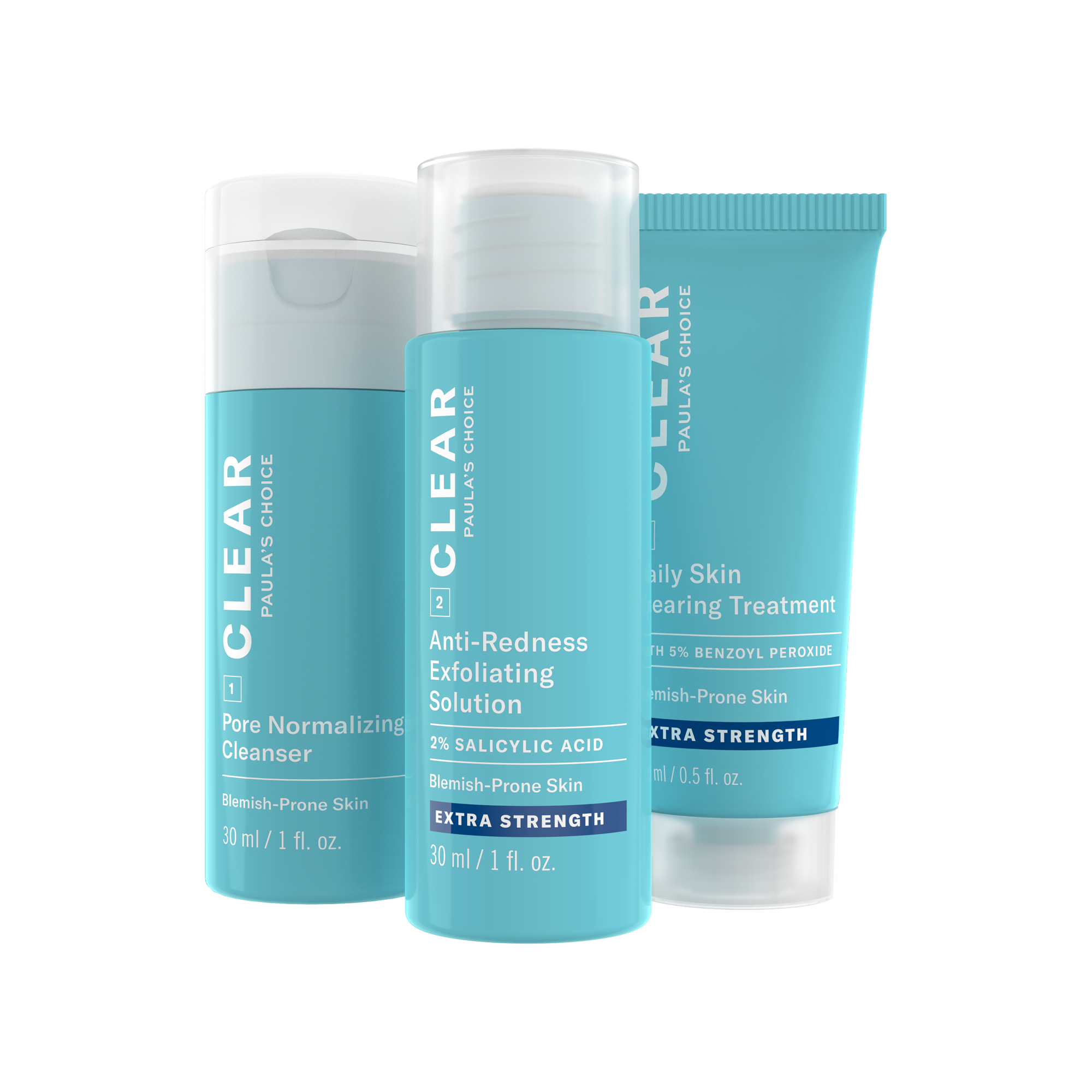 Eporashé Moist Cleansing Plus 3本セット CLEAR Two Week Travel Kit - Extra Strength | Paula's Choice
