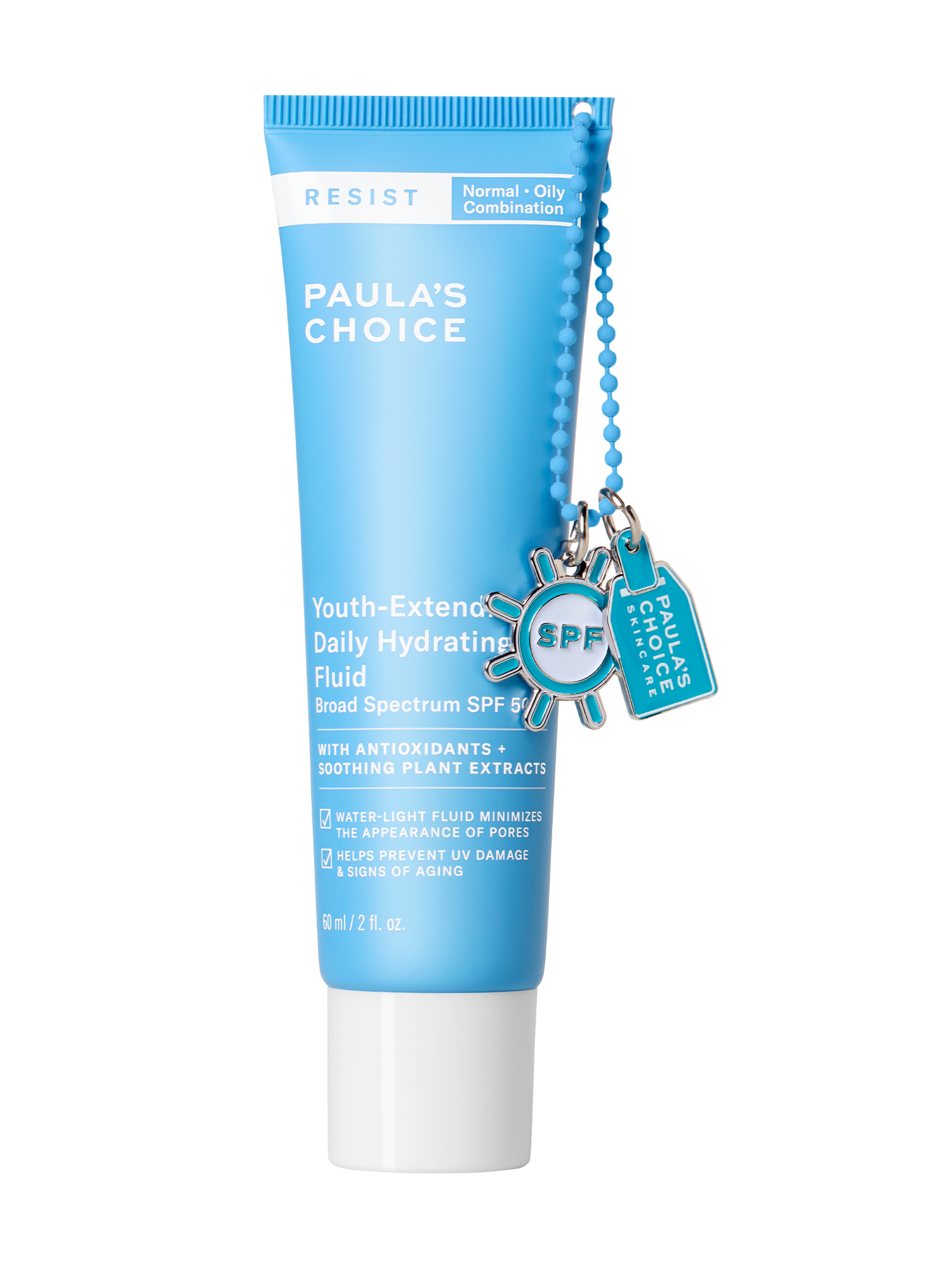 Paulas Choice Resist Youth-Extending Daily Hydrating Fluid Spf 50 Moisturizer 2 oz wCharm 36$