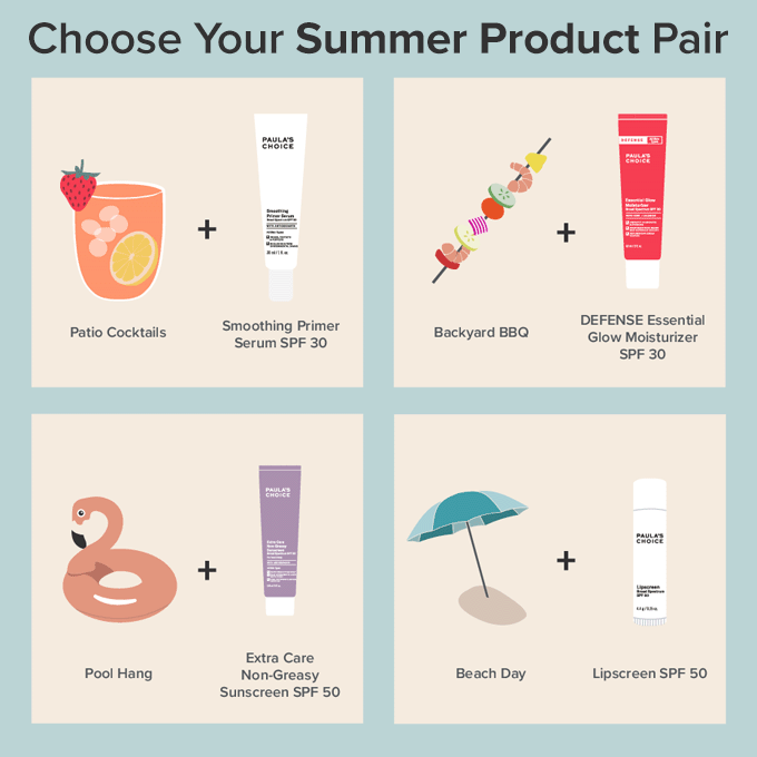 Skin care store routine in summer