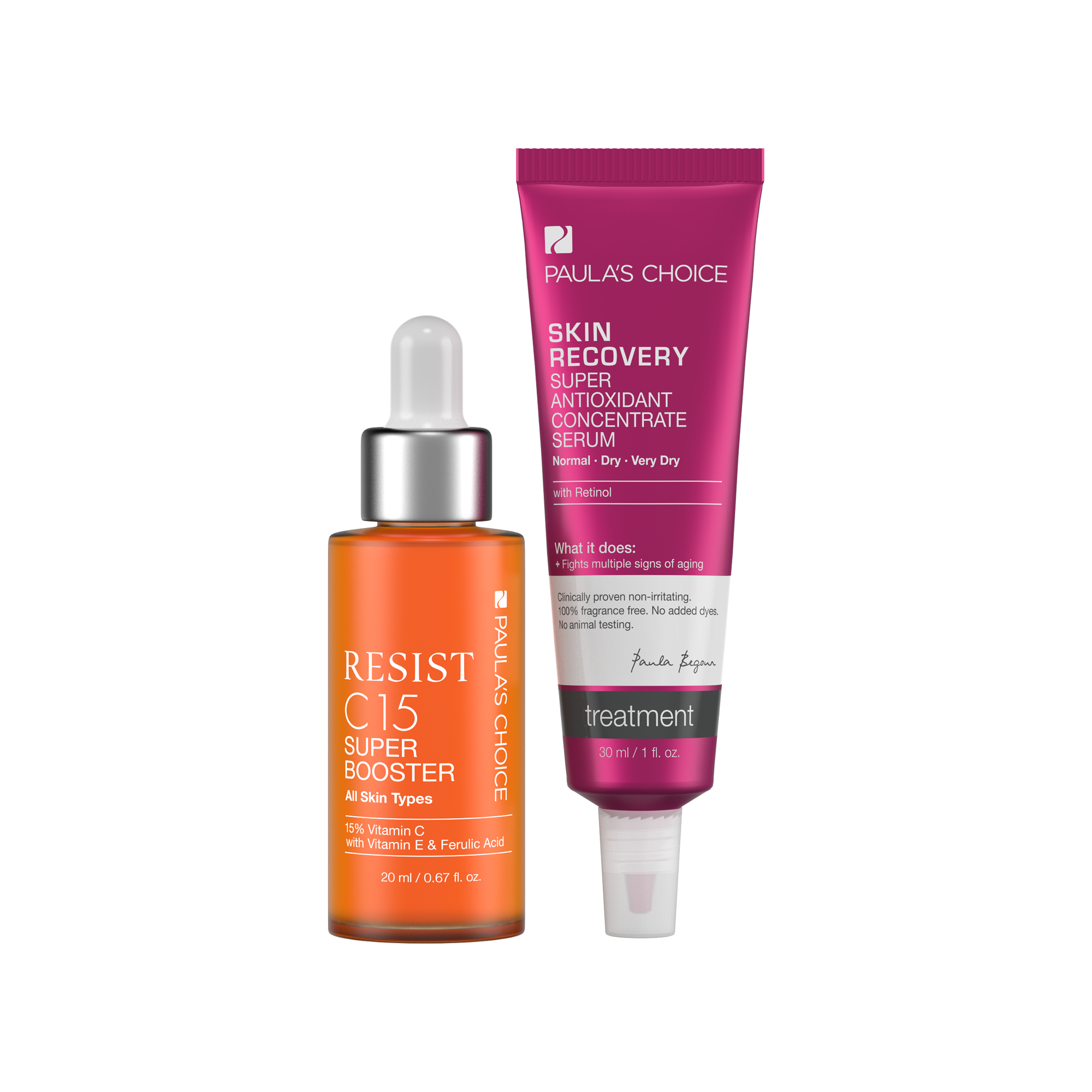 RESIST C15 Booster + SKIN RECOVERY Antioxidant Retinol Serum Paula's